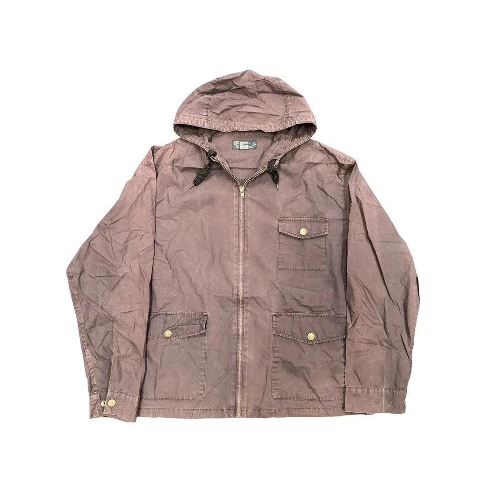 Polo Ralph Lauren Jacket Mens Large Purple Good Hooded Cotton Utility Field Coat